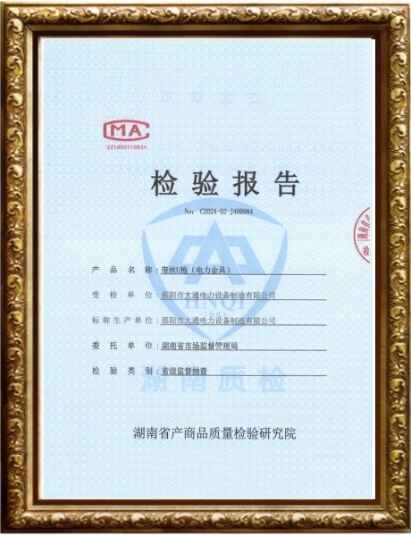 帶絲U抱檢驗(yàn)報(bào)告